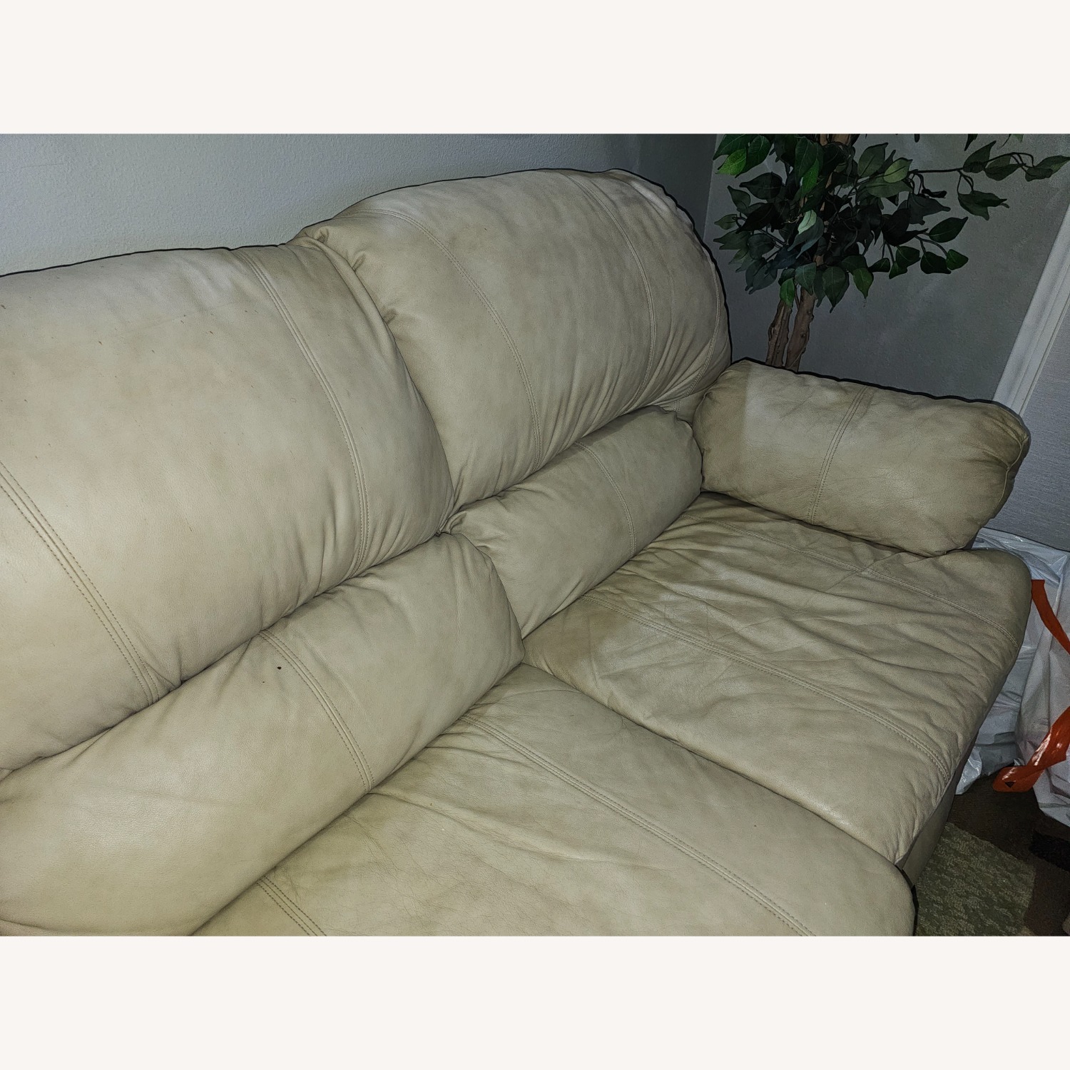 Natural Leather 3+ Seater Sofa - image-5