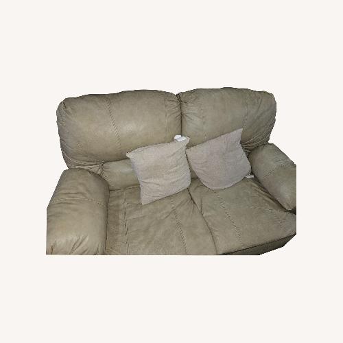 Used Cleveland Chairs Natural Leather Loveseat for sale on AptDeco