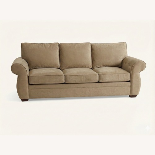 Used Pottery Barn Light Brown Suede 3+ Seater Sofa for sale on AptDeco