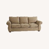 Pottery Barn Light Brown Suede 3+ Seater Sofa