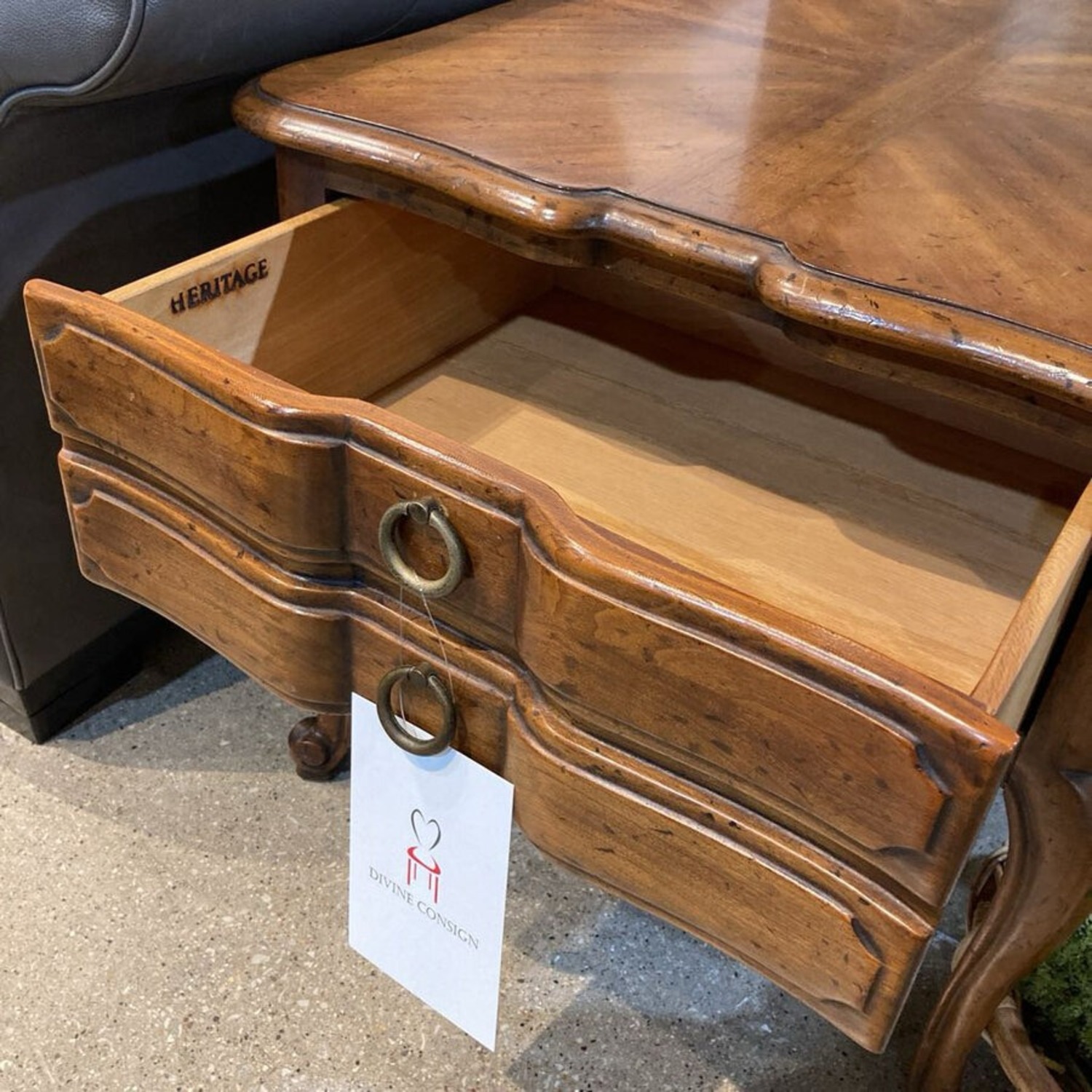 French Provincial Single Drawer Side Table - image-7