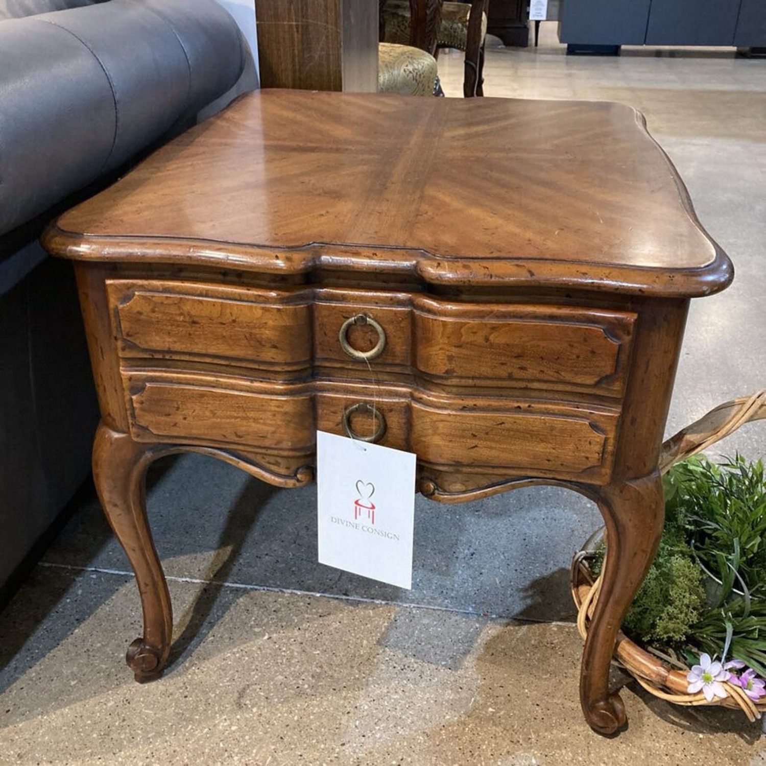 French Provincial Single Drawer Side Table - image-3