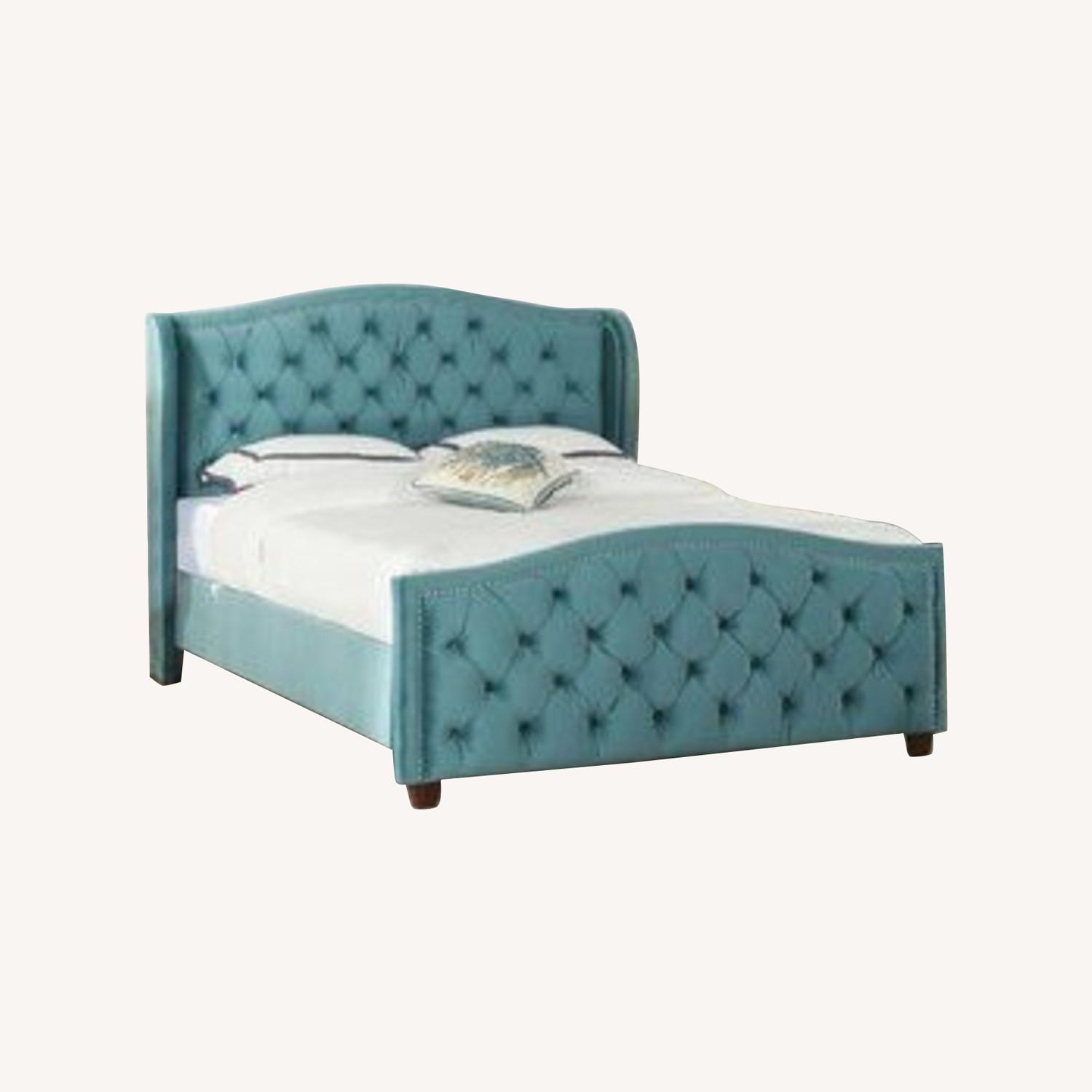 Wayfair To Be Collected Blue Fabric Full Bed - image-0