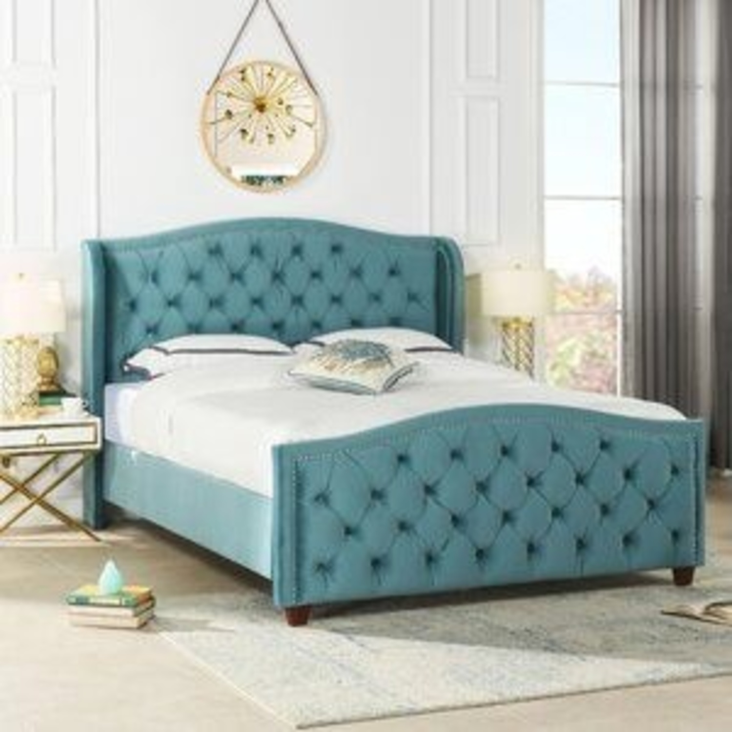 Wayfair To Be Collected Blue Fabric Full Bed - image-4
