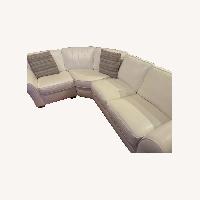 White Leather 3+ Piece Sectional