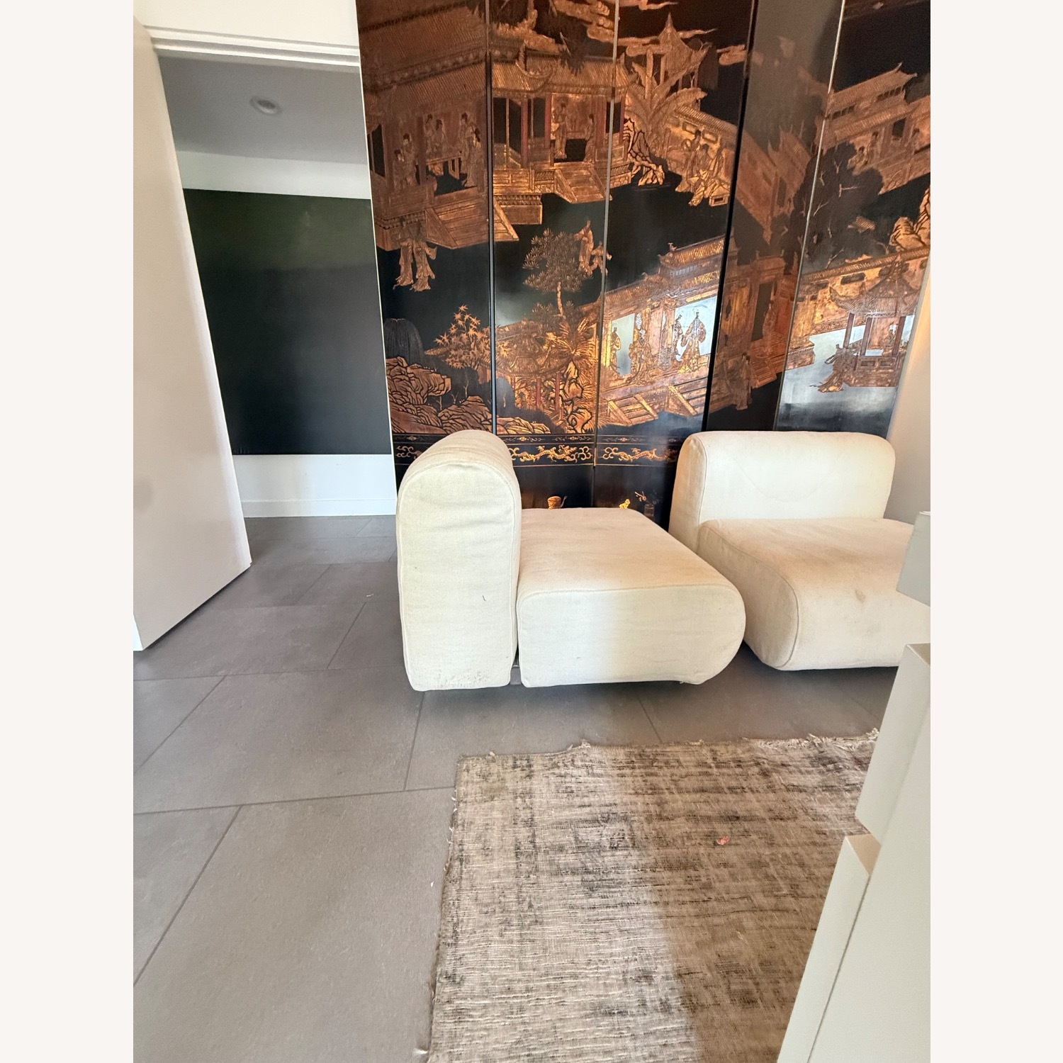 Knoll Slipper Chairs Fabric by Rose Uniacke - image-3