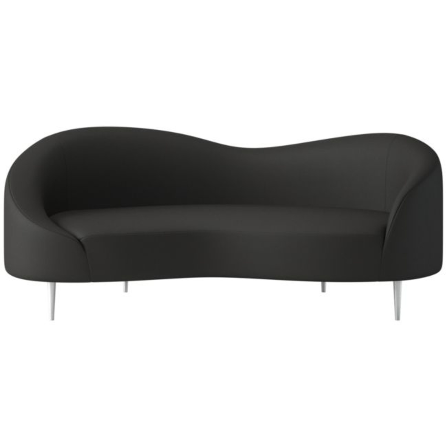 CB2 Curvo Black Fabric 3+ Seater Sofa - image-7
