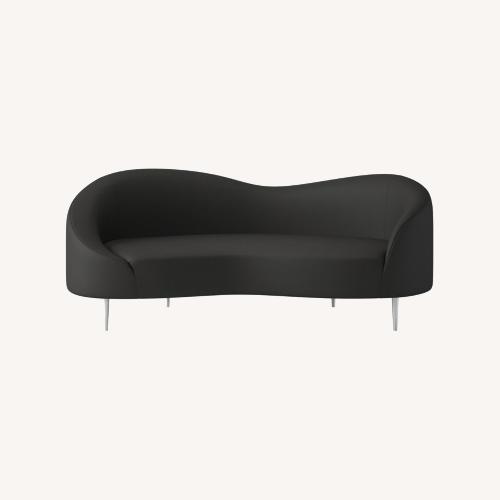 Used CB2 Curvo Black Fabric 3+ Seater Sofa for sale on AptDeco