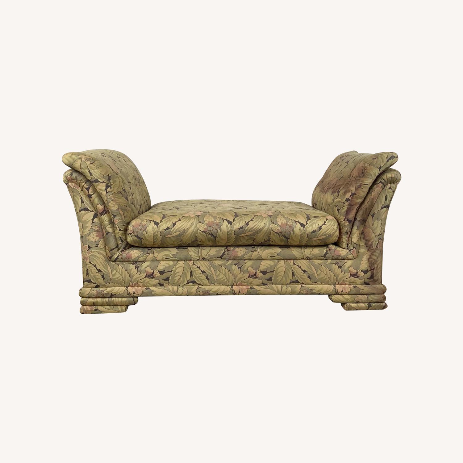 Vintage Botanical Rolled-Arm Bench - image-0