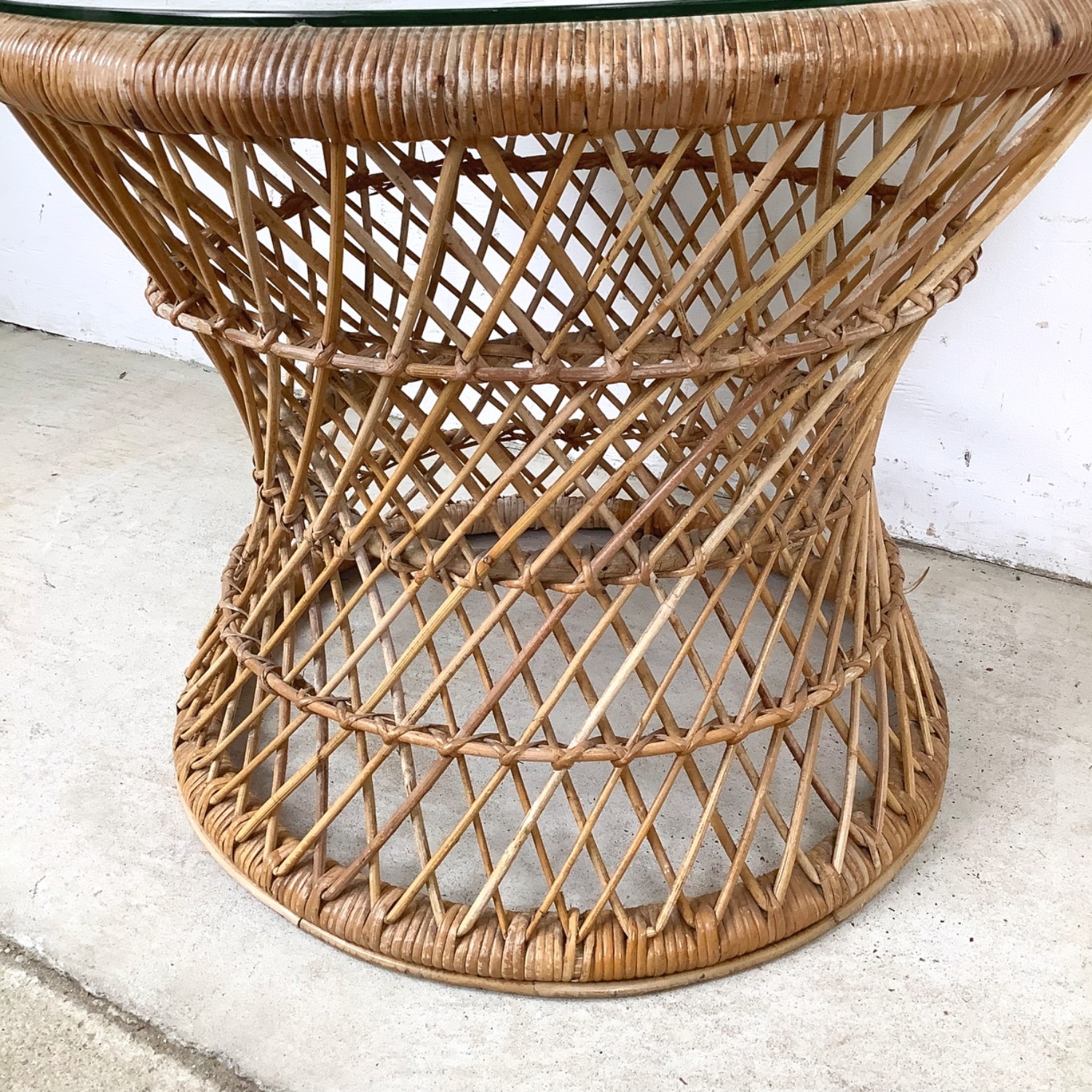 Boho Coastal Rattan Accent Table - image-7