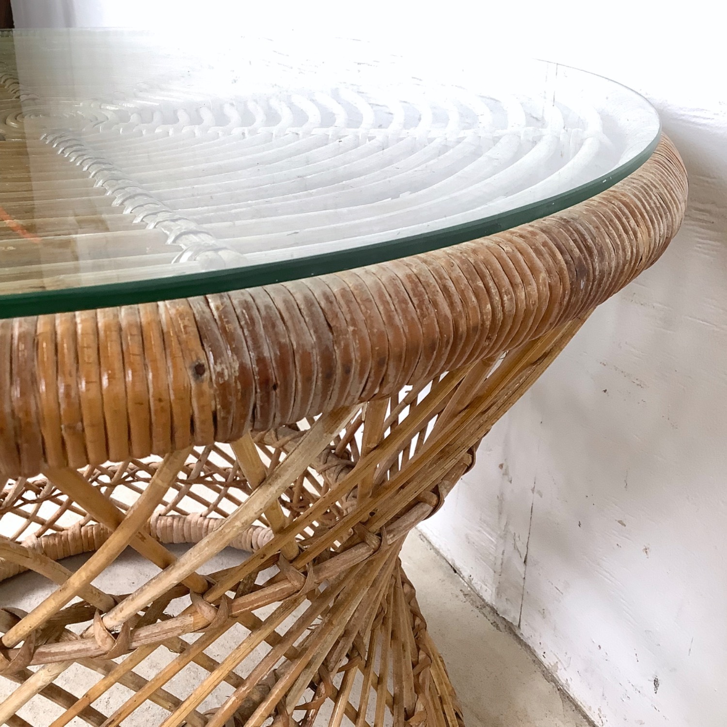 Boho Coastal Rattan Accent Table - image-9