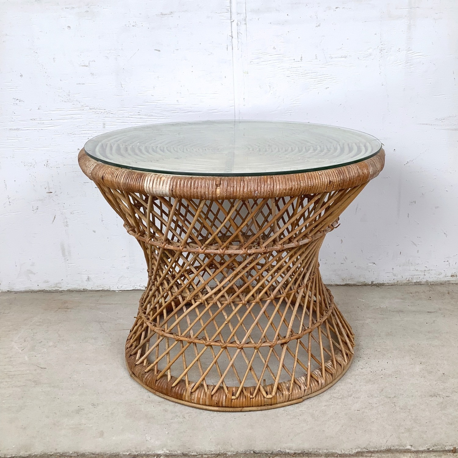 Boho Coastal Rattan Accent Table - image-4