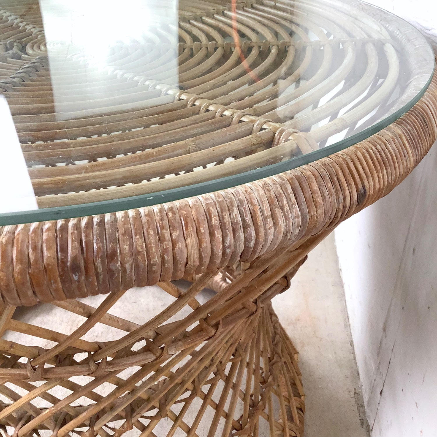 Boho Coastal Rattan Accent Table - image-14
