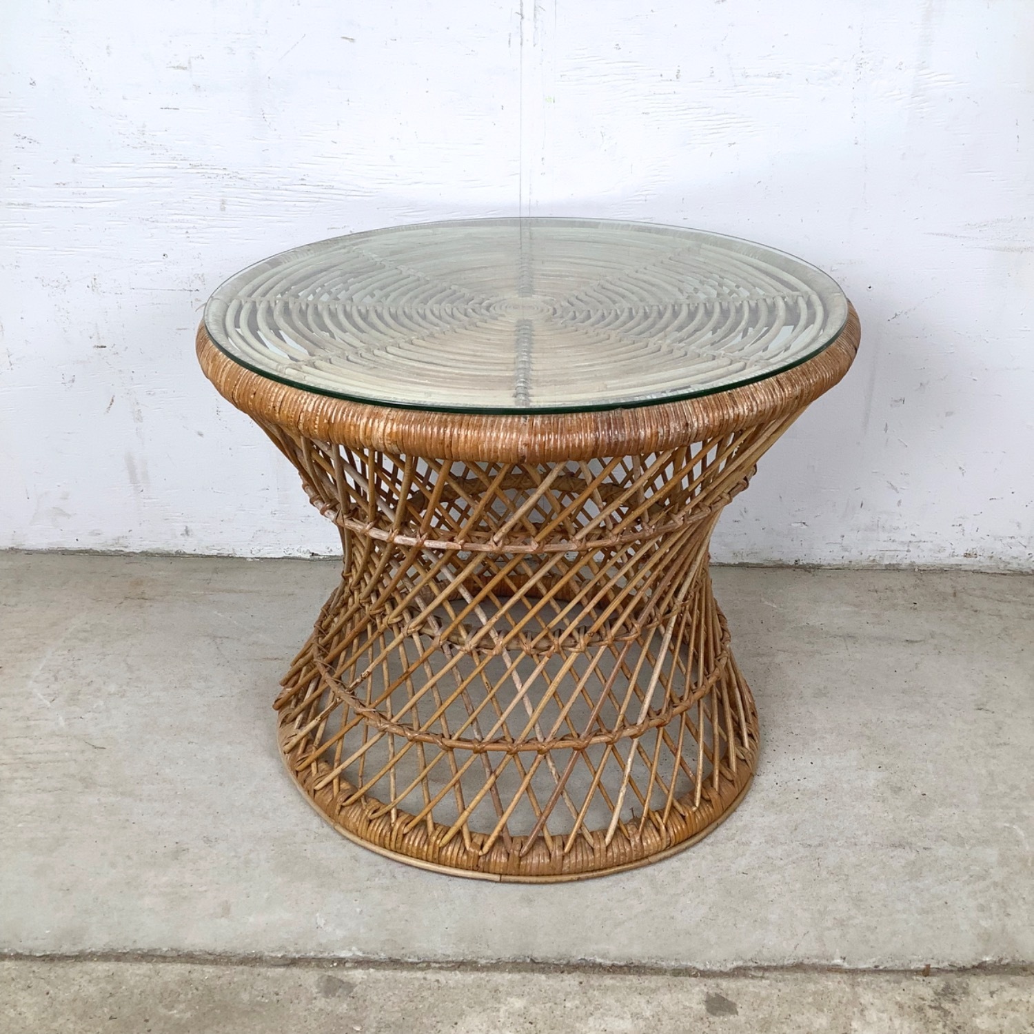 Boho Coastal Rattan Accent Table - image-2