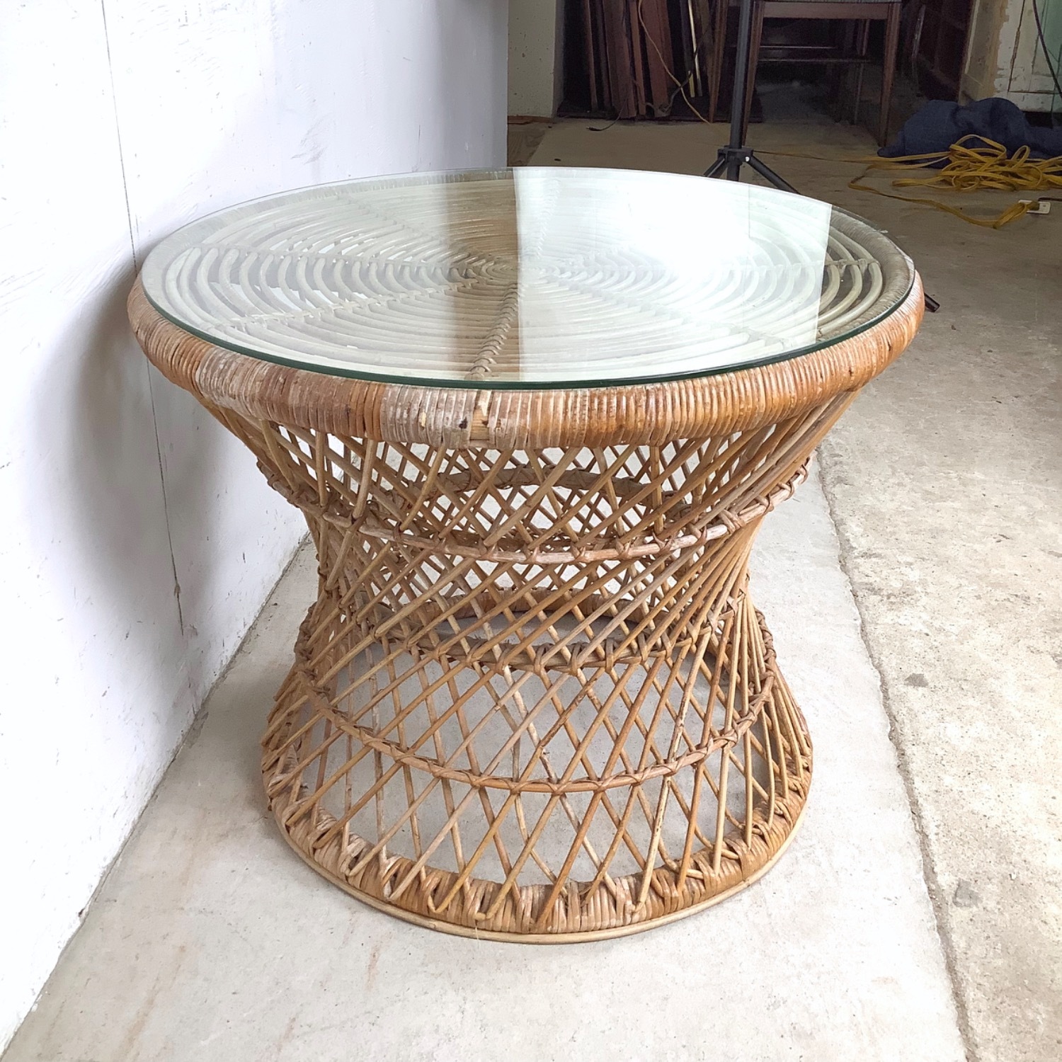 Boho Coastal Rattan Accent Table - image-5
