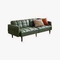 Leather Futon Sofa Bed Green