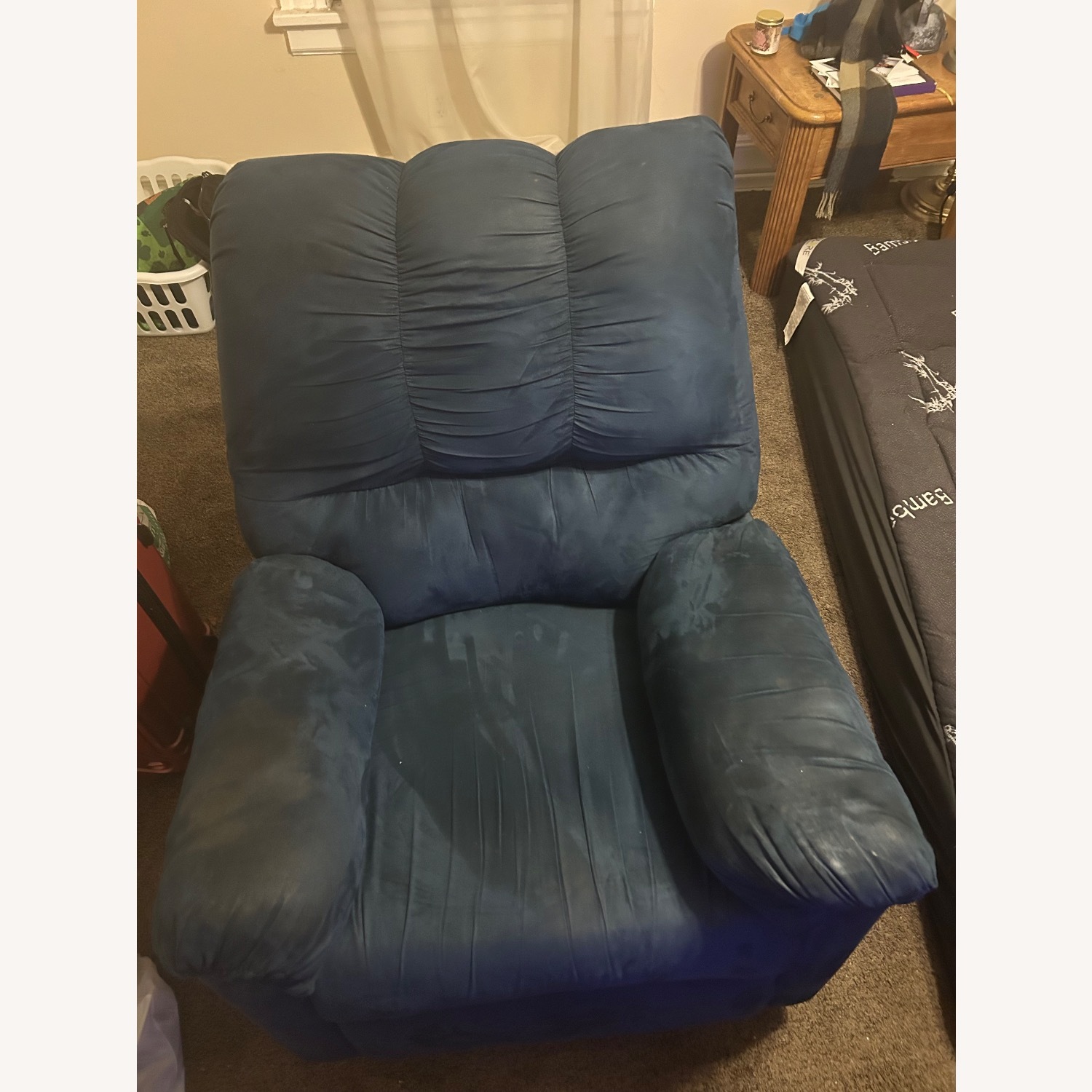 Ashley Furniture Blue Fabric Recliner - image-3