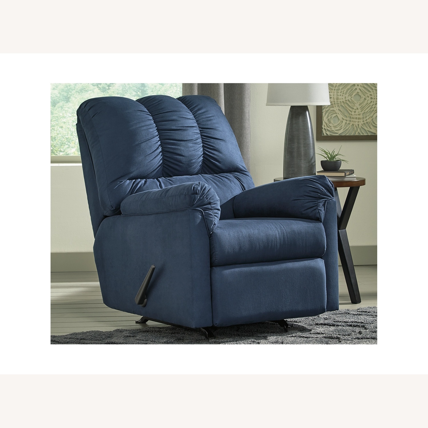 Ashley Furniture Blue Fabric Recliner - image-4