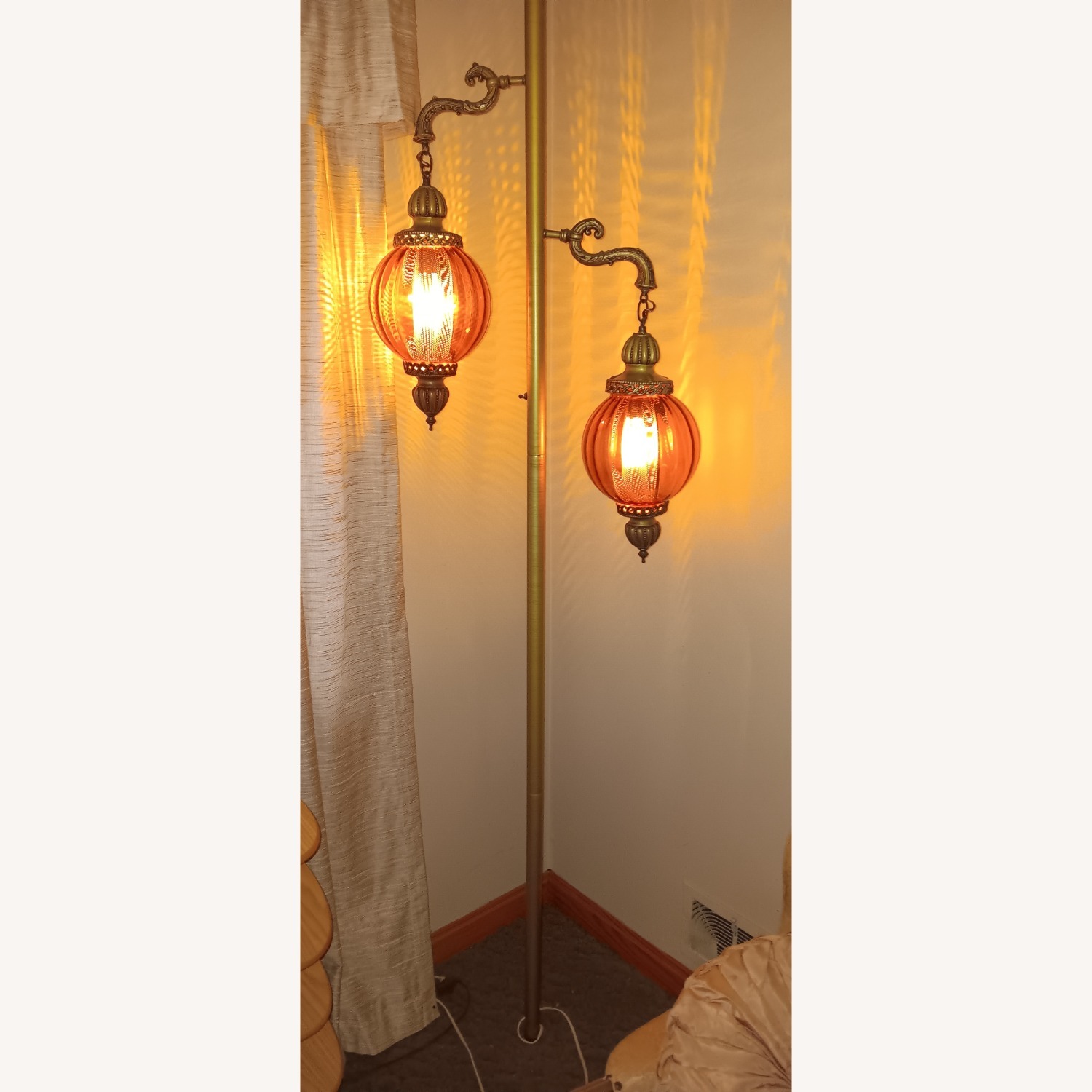 Gold Metal Floor Lamp - image-2