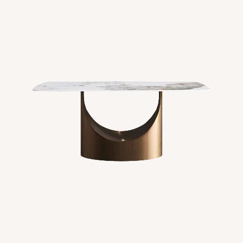 Used Aliyas White Marble Dining Table for sale on AptDeco