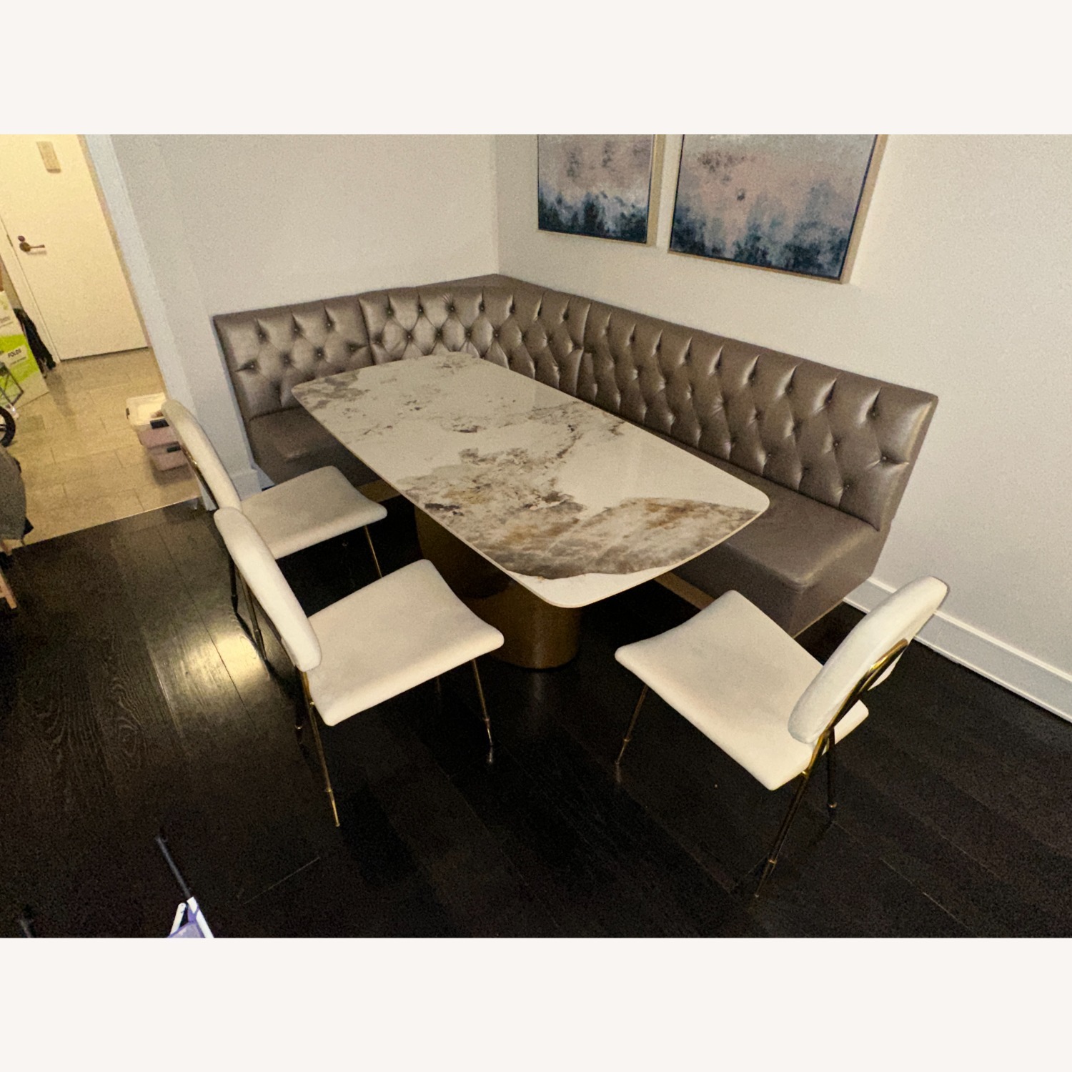 Aliyas White Marble Dining Table - image-2