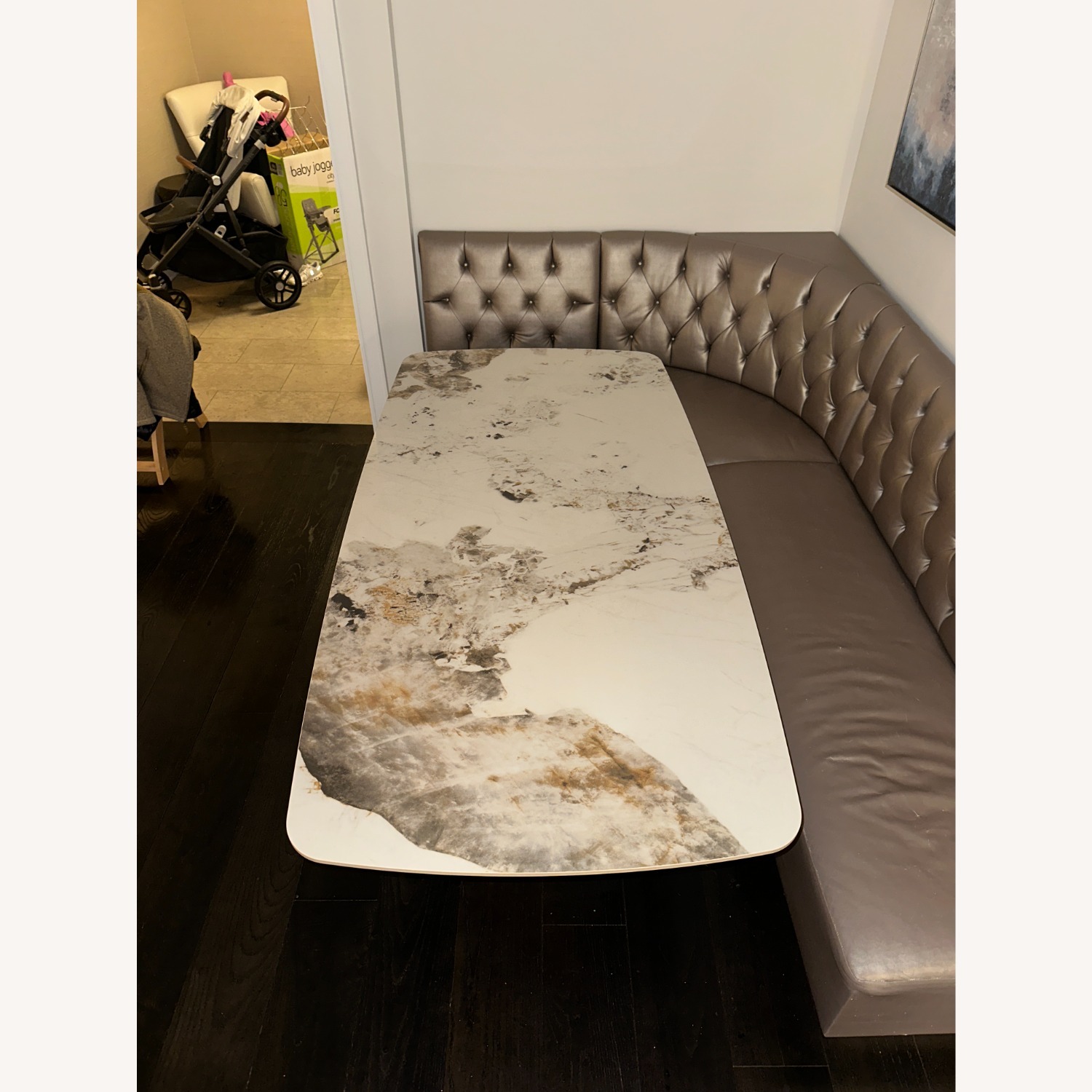 Aliyas White Marble Dining Table - image-6