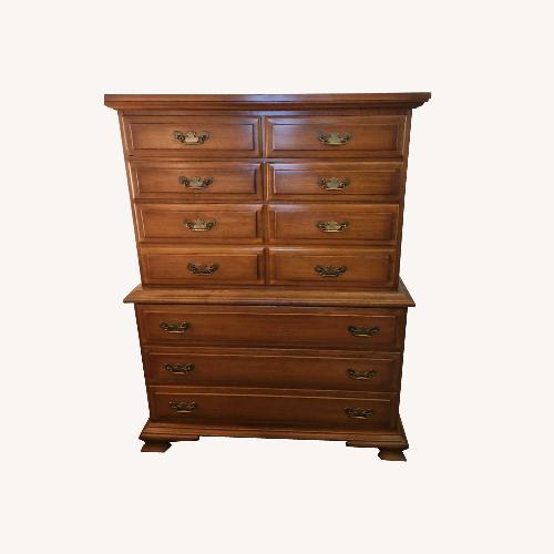 Used Vintage/Antique Winooski Dark Brown Wood Dresser for sale on AptDeco