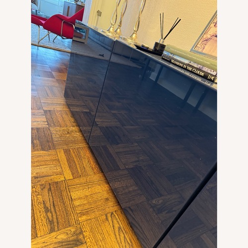 Used CB2 Lacquer Console Blue for sale on AptDeco