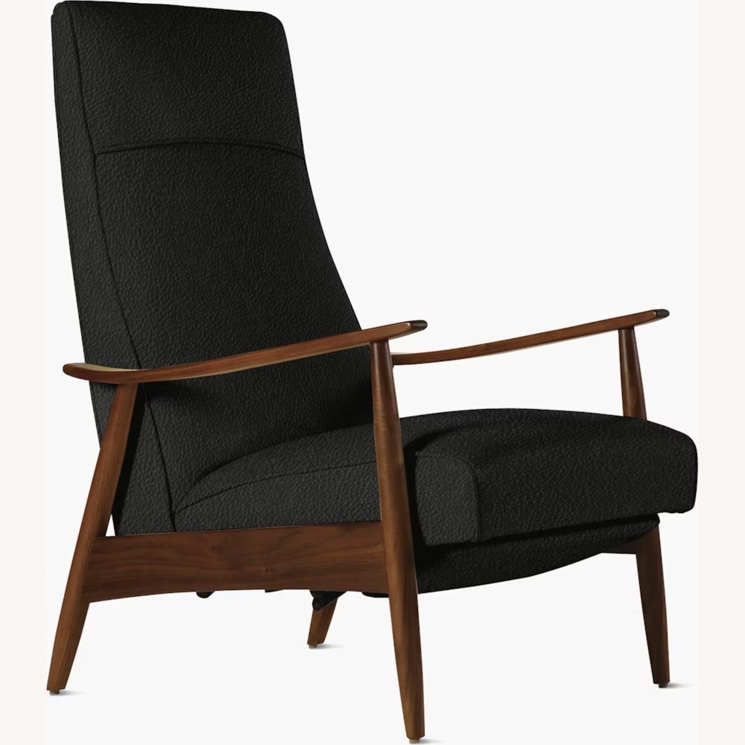 Milo Baughman Recliner 74 Black Leather Recliner - image-6