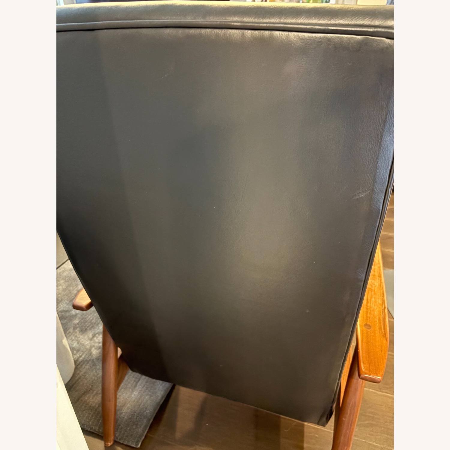 Milo Baughman Recliner 74 Black Leather Recliner - image-5