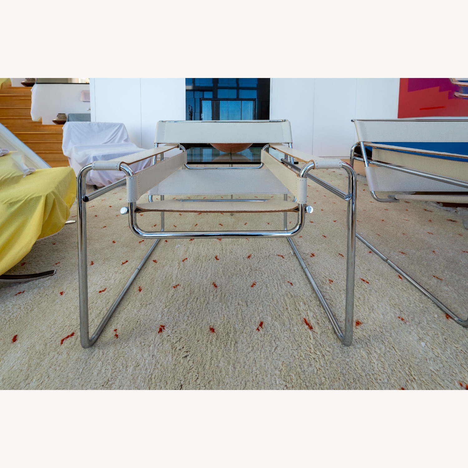 Knoll Wassily White Metal Armchair - image-6