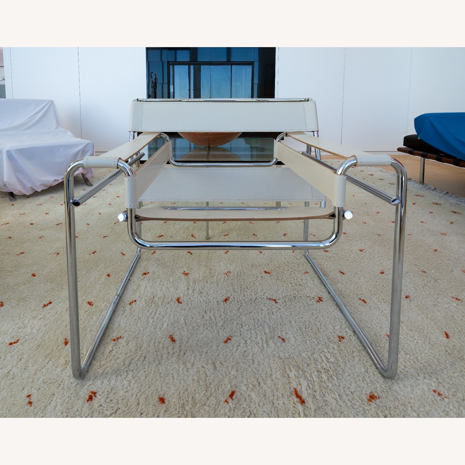 Knoll Wassily White Metal Armchair - image-3