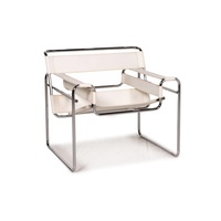 Knoll Wassily White Metal Armchair