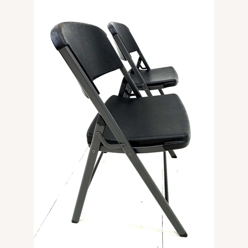 Used Lifetime Products Black Heavy Duty Folding Chairs for sale on AptDeco