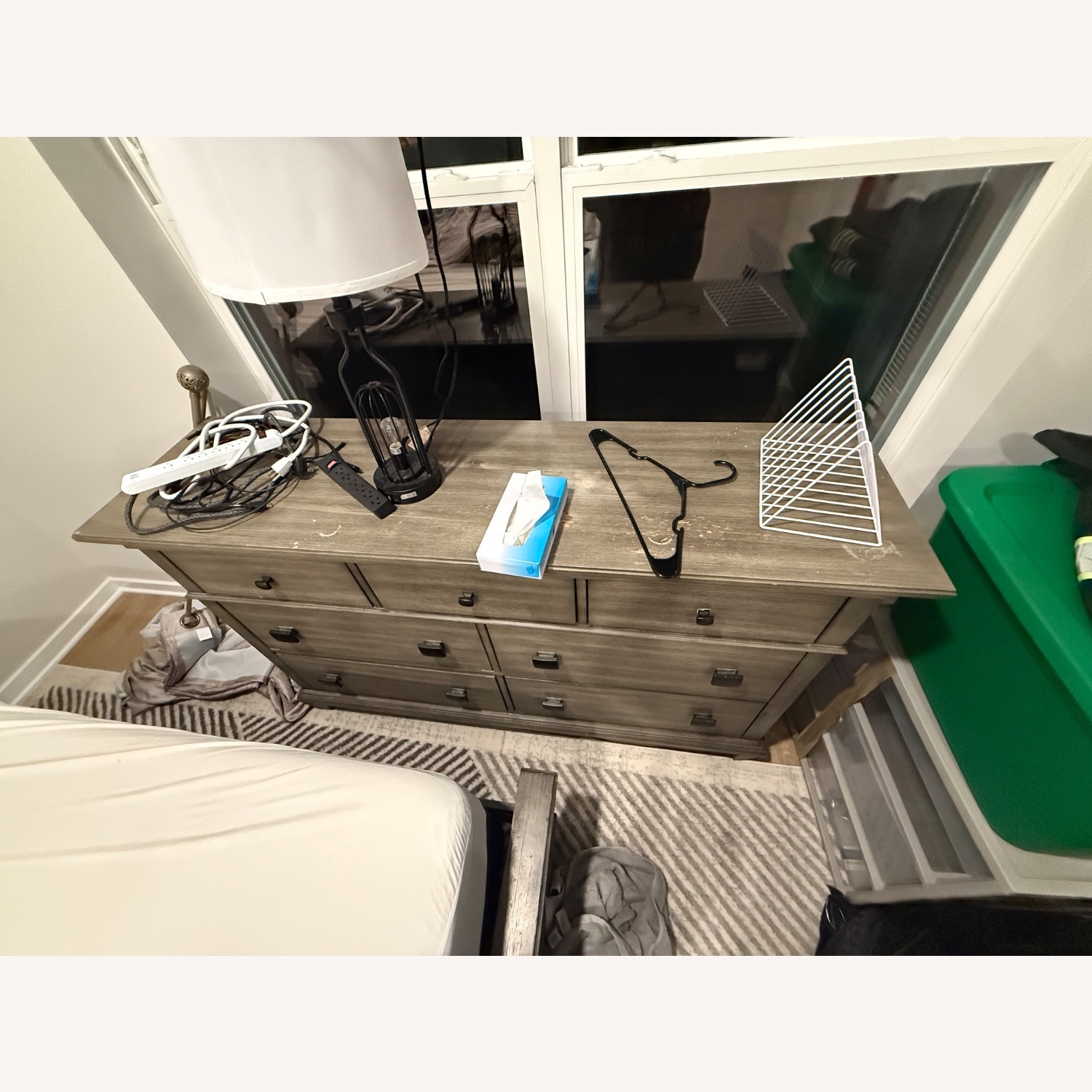 Light Gray Wood Dresser - image-2