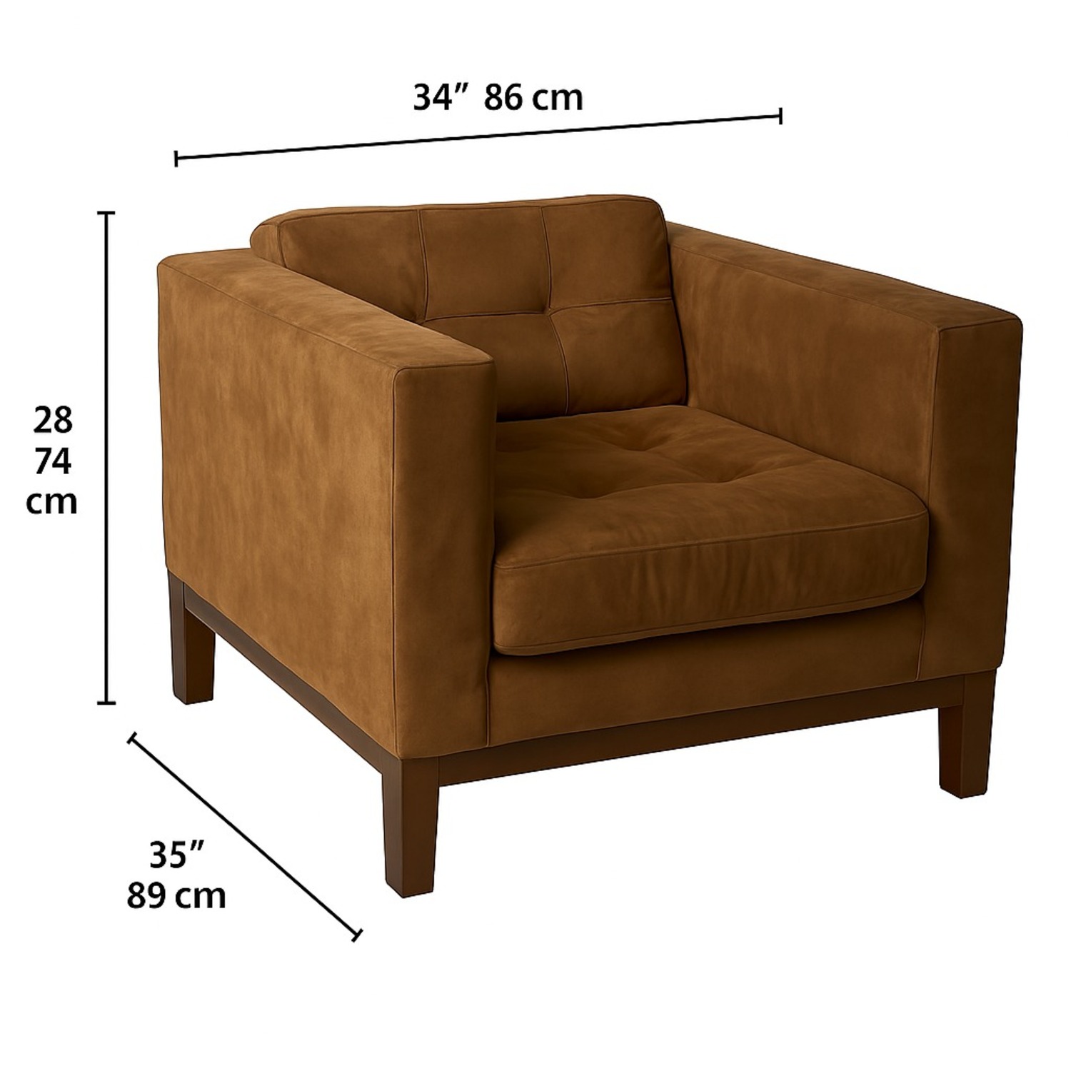 Desiron Hudson Dark Brown Fabric Accent Chair - image-3