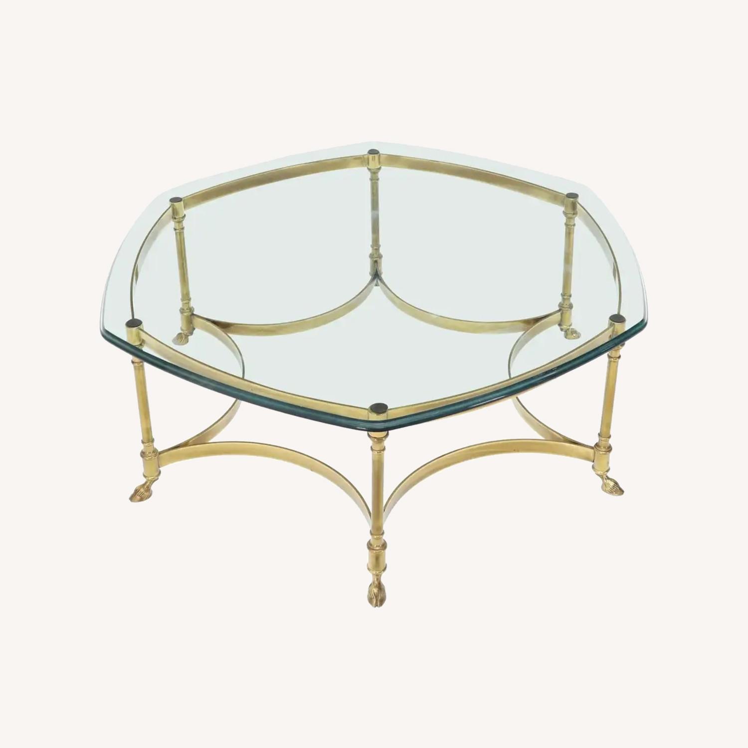 Vintage/Antique Gold Brass Coffee Table - image-0