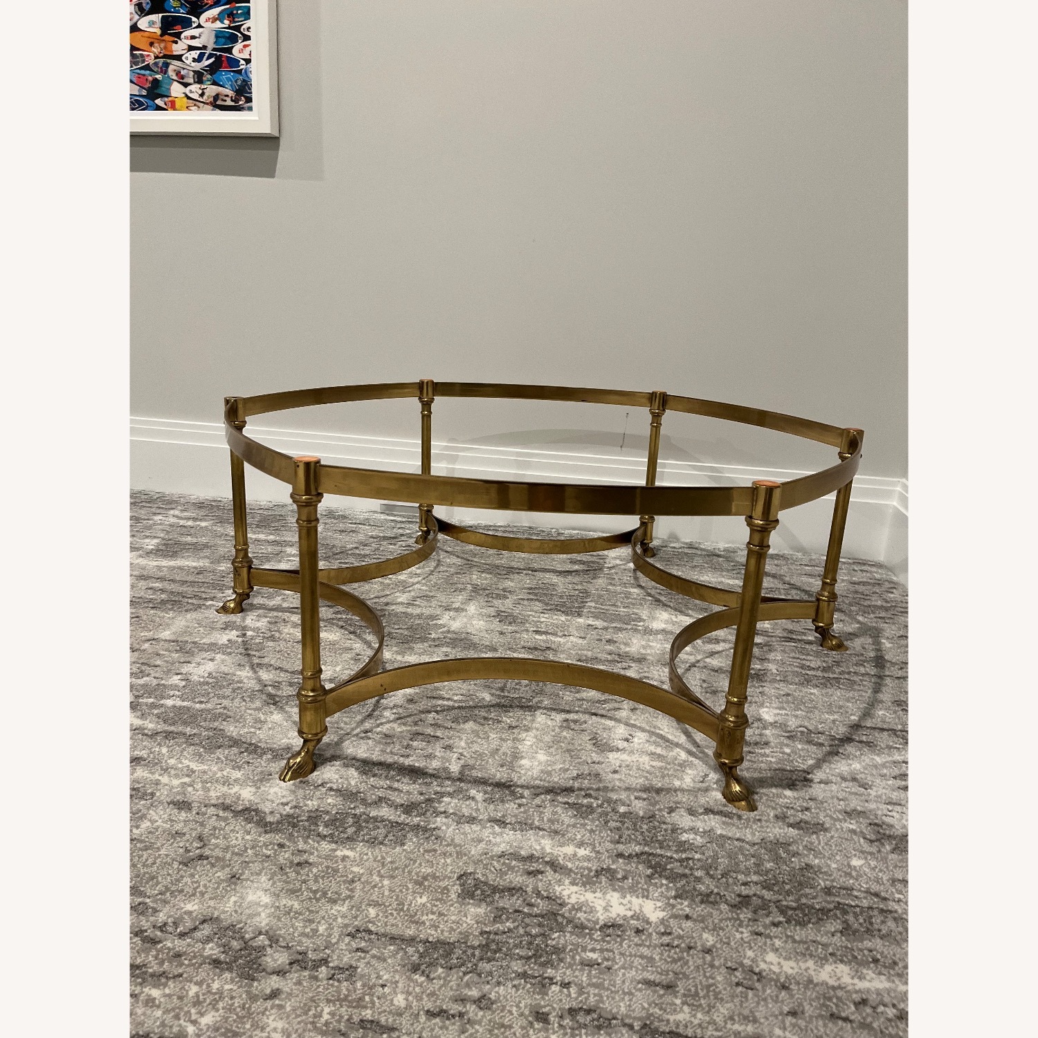 Vintage/Antique Gold Brass Coffee Table - image-2