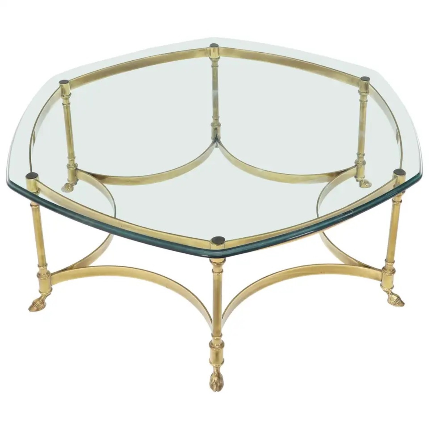 Vintage/Antique Gold Brass Coffee Table - image-1