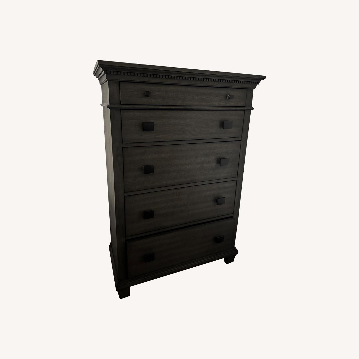 Light Gray Wood Dresser - image-0