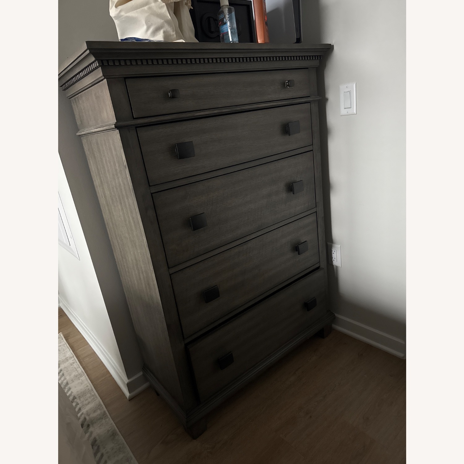 Light Gray Wood Dresser - image-1