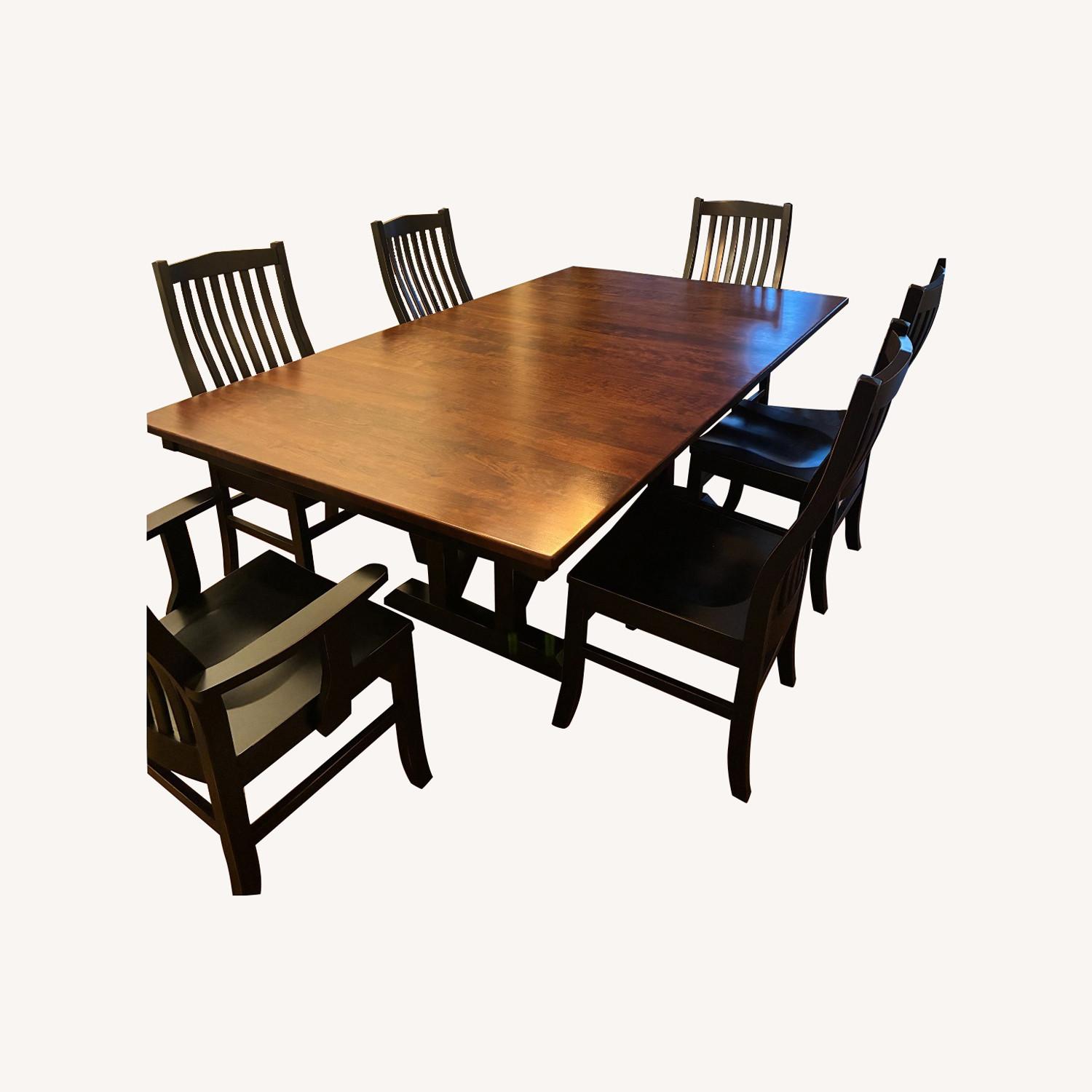 Dark Brown Wood Dining Sets - image-0