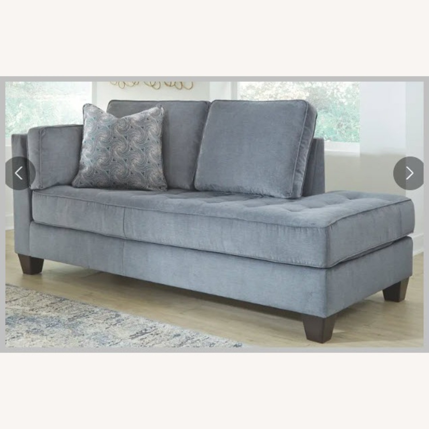 Ashley Furniture Blue Microsuede Chaise Lounge - image-3