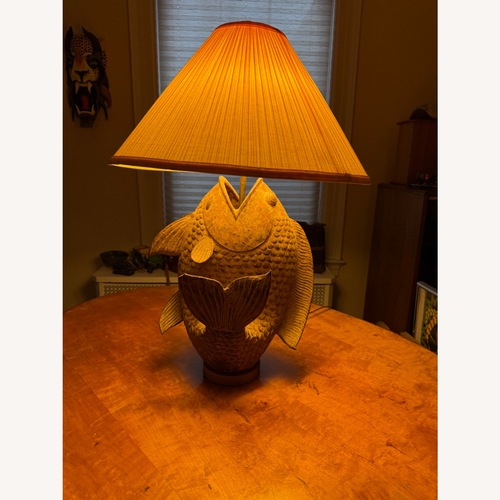 Used Vintage/Antique Koi Fish bronze metal Table Lamp for sale on AptDeco