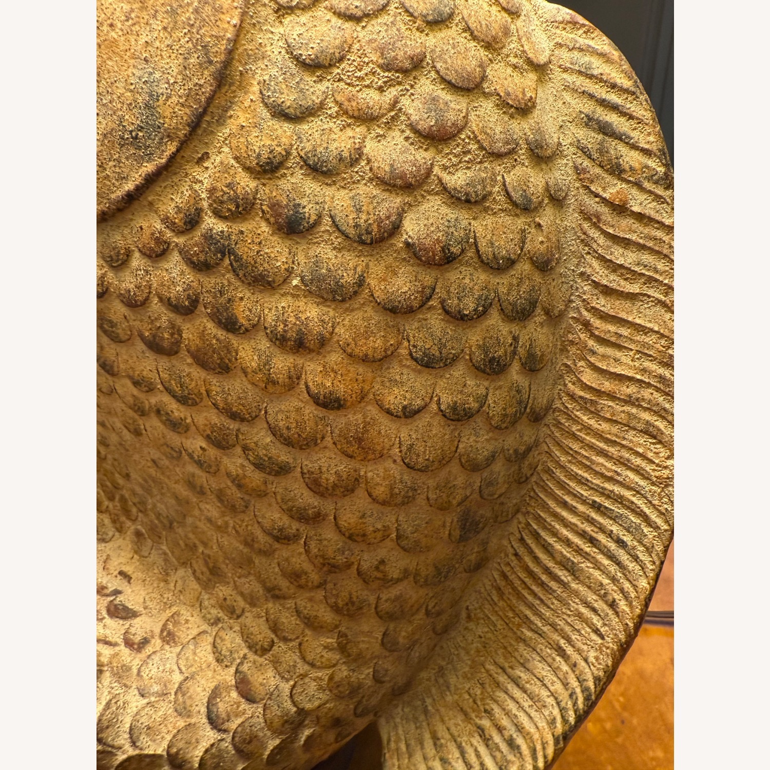 Vintage/Antique Koi Fish bronze metal Table Lamp - image-2