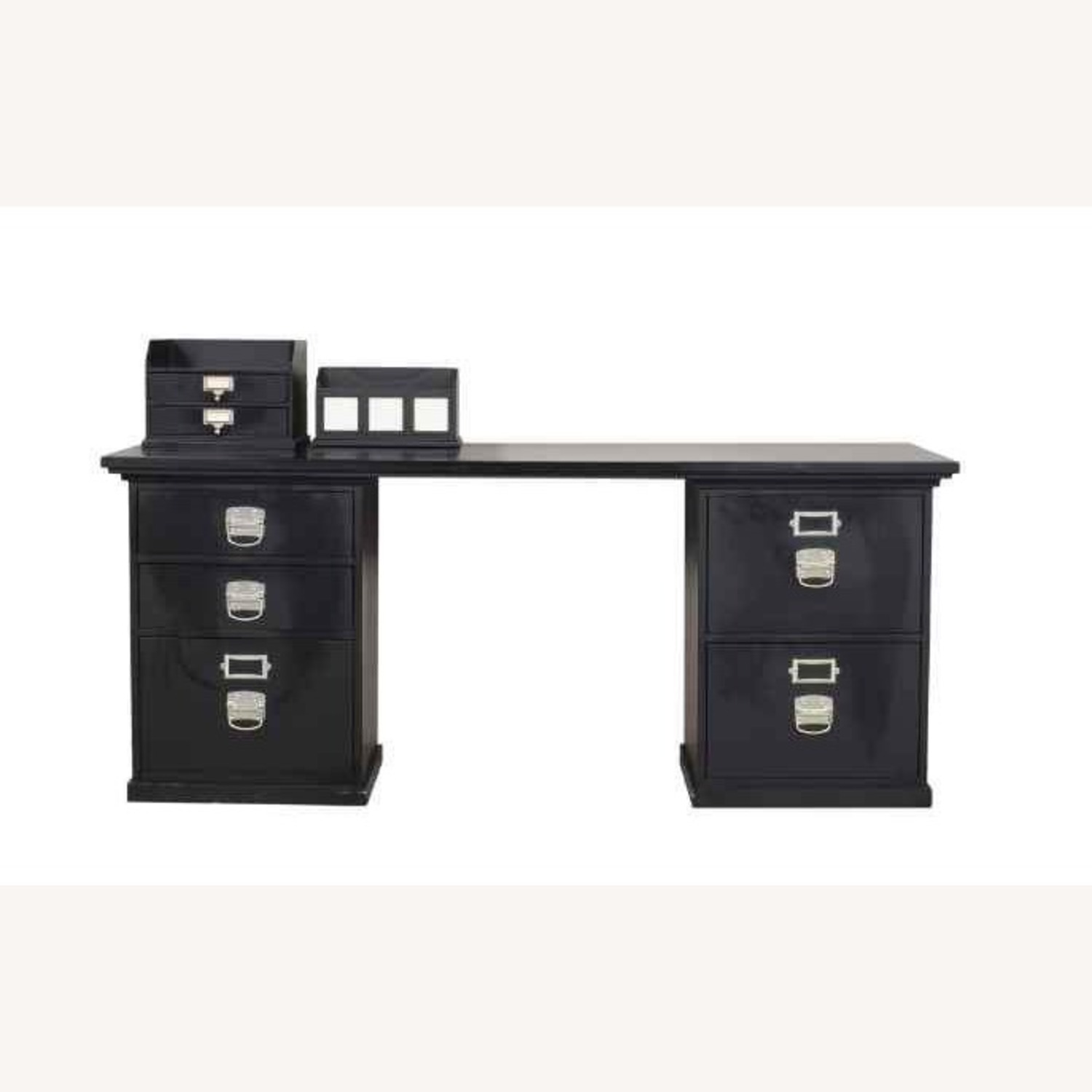 Pottery Barn Bedford Executive Black Wood Desk - image-1