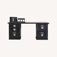 Pottery Barn Bedford Executive Black Wood Desk