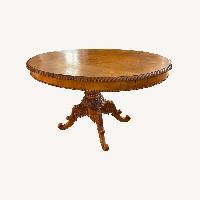 Antique Carved Oval Dining Table Solid Wood