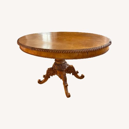 Used Antique Carved Oval Dining Table Solid Wood for sale on AptDeco