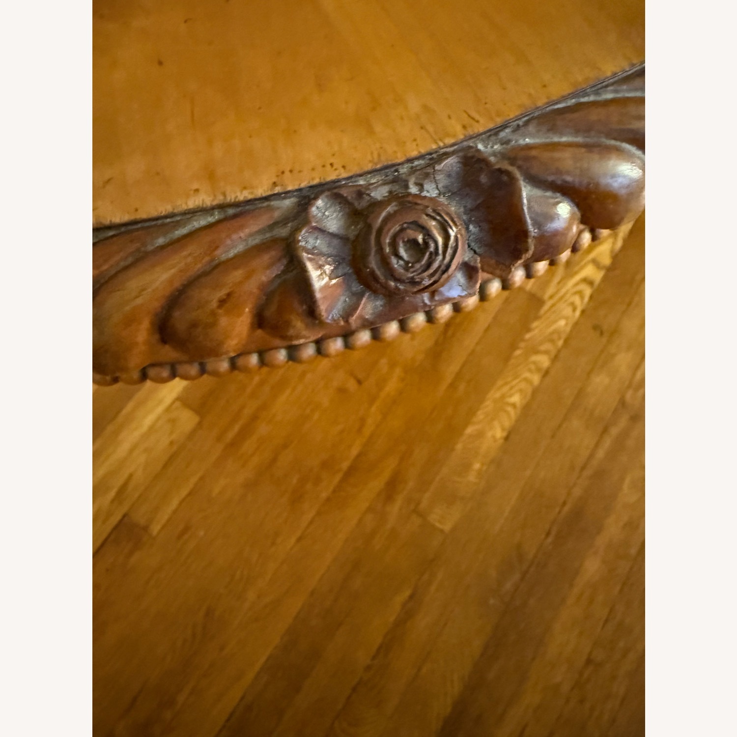 Antique Carved Oval Dining Table Solid Wood - image-4